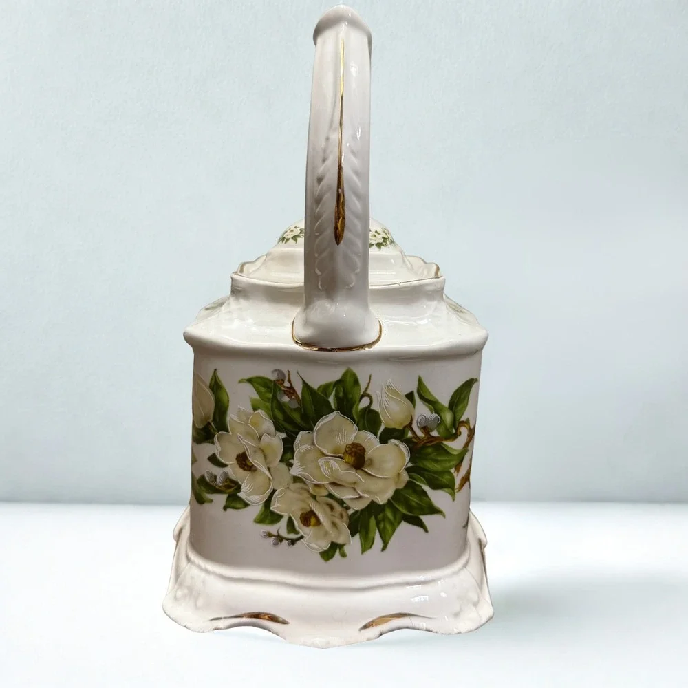 Rare Vtg Crown Dorset English Carriage‎ Style Magnolia Floral Teapot